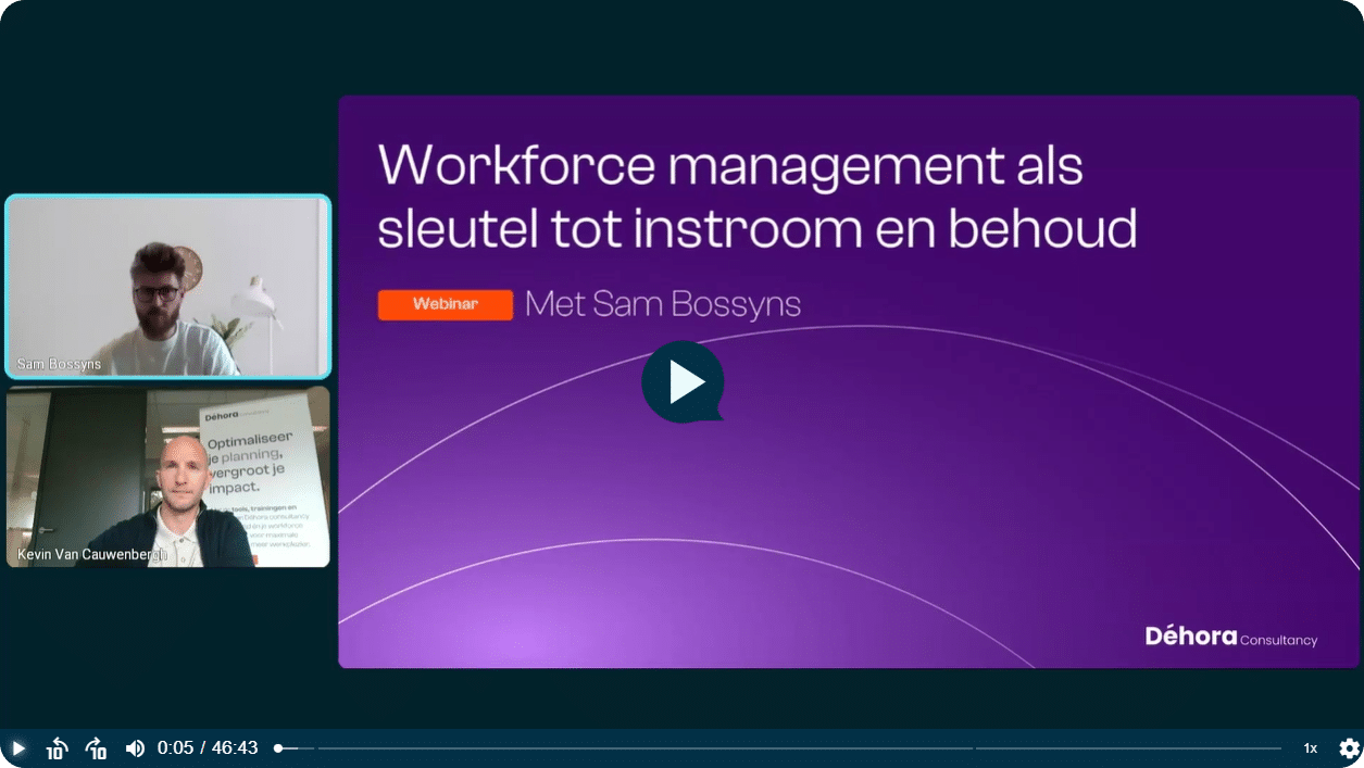 Webinar on-demand: Werktijden als sleutel tot instroom en retentie met Sam Bossyns en Kevin Van Cauwenbergh.